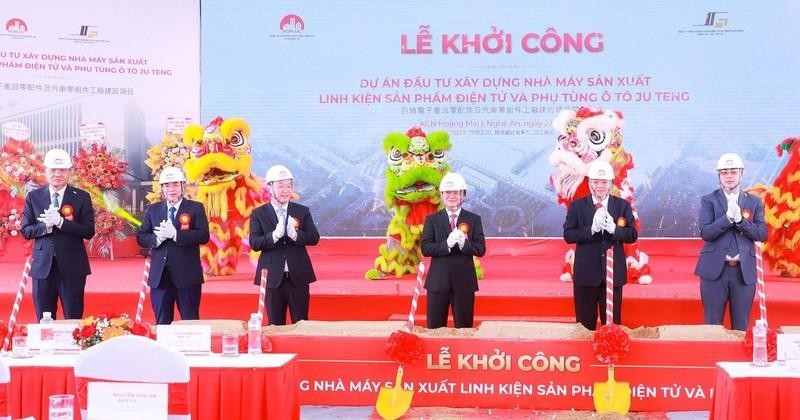 The ground-breaking ceremony for the Ju Teng project in Nghe An Province.