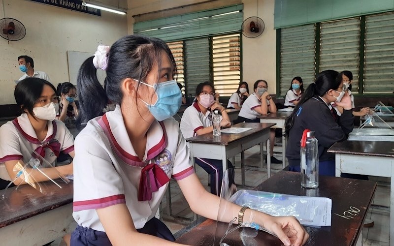 Candidates in Ho Chi Minh City take part in the first phase of the 2021 high school graduation exams on July 7 and 8.