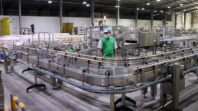 A production line at Nutifood JSC in Binh Duong. (Photo: VNA)