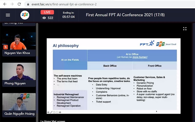 FPT.AI, an artificial intelligence platform developed by FPT, is trusted by many domestic and foreign enterprises.