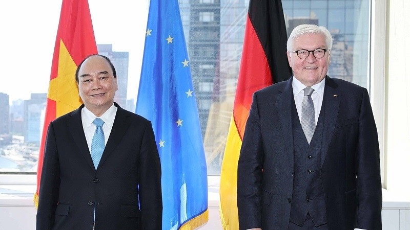 President Nguyen Xuan Phuc and his German counterpart Frank-Walter Steinmeier (Photo: VNA)