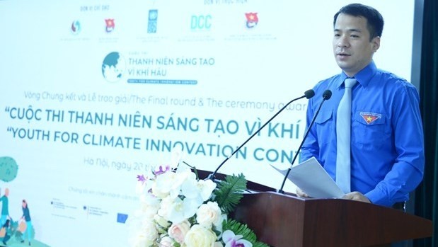 Secretary of the HCYU Central Committee Ngo Van Cuong speaking at the event (Photo: VNA)