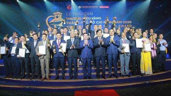 The winners of the Ho Chi Minh City Gold Brand Awards 2020 honoured at a ceremony in January 2021 (Photo: The Saigon Times)