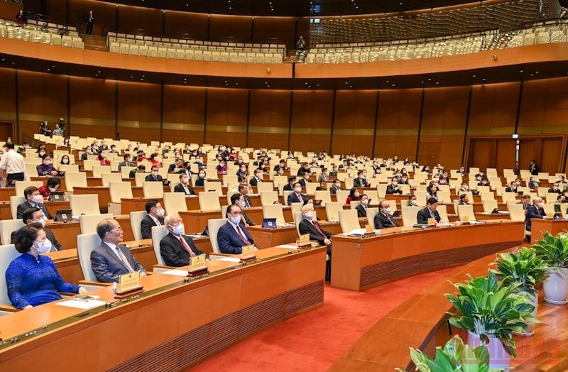 Senior leaders attend the opening ceremony of the 15th National Assembly's second session. (Photo: NDO)