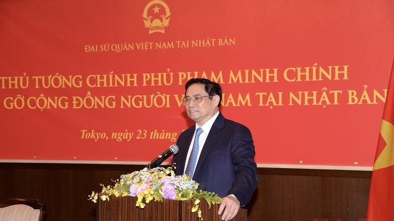 Prime Minister Pham Minh Chinh speaking at the event (Photo: NDO/Thanh Giang)