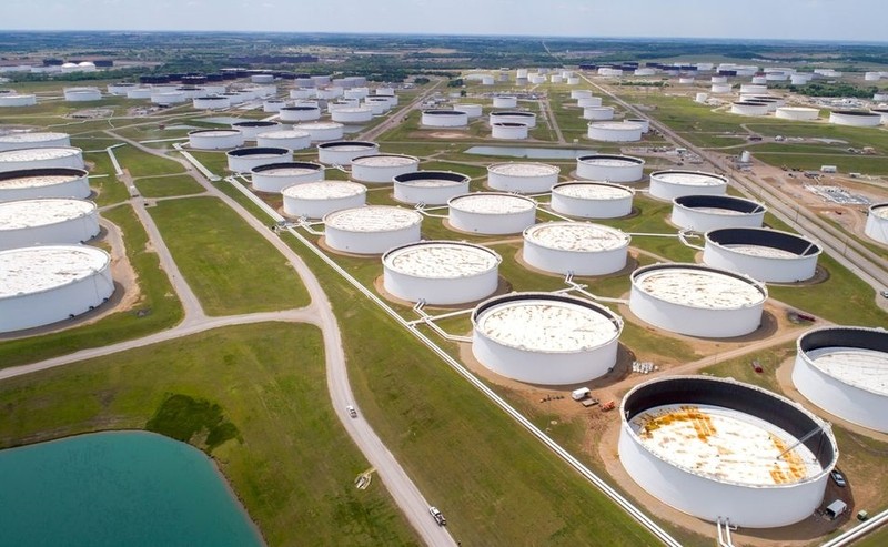 Crude oil storage tanks are seen in an aerial photograph at the Cushing oil hub in Cushing, Oklahoma, U.S. April 21, 2020. (Photo: Reuters)