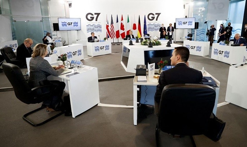 At a plenary session of the G7 summit of foreign and development ministers at the Museum of Liverpool, in Liverpool, the UK, December 11, 2021. (Photo: Reuters) 