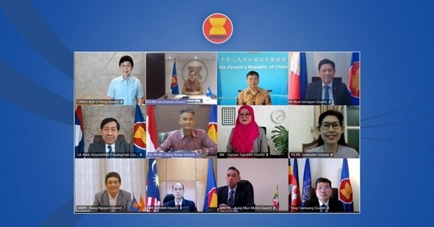 Participants at the virtual meeting on April 5. (Photo: asean.org)