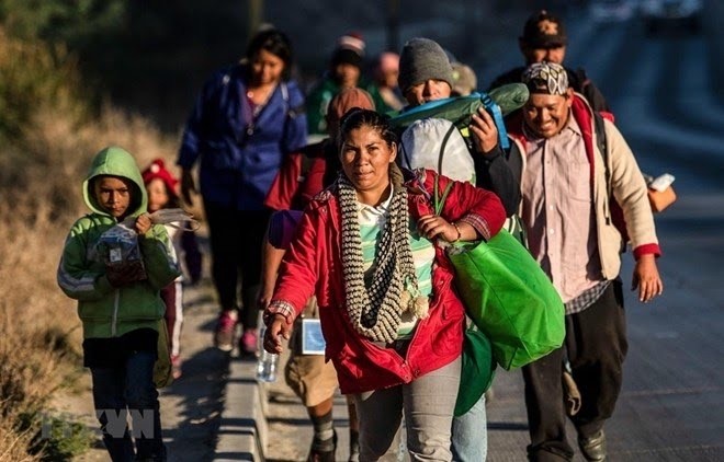 Central American migrants in the Tijuana area, Mexico. (Photo: AFP/VNA)