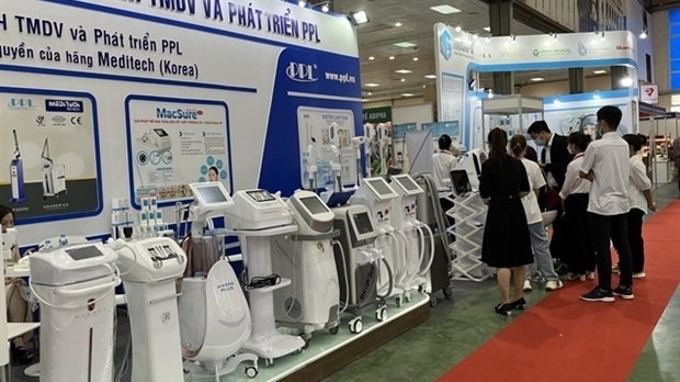 A booth at the Vietnam Medipharm Expo 2022 (Photo: VNA)