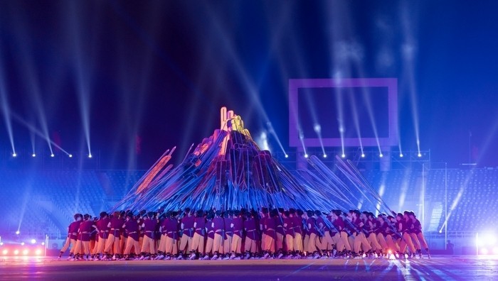 At the rehearsal for SEA Games 31's opening ceremony. (Photo: VOV)