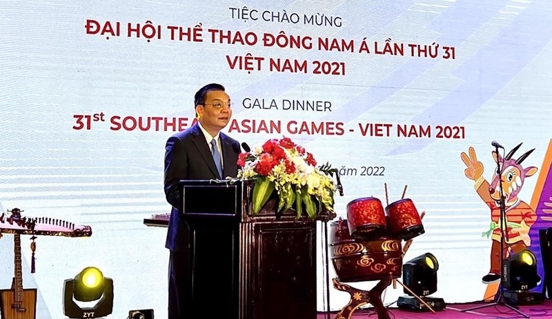 Chairman of the People’s Committee of Hanoi Chu Ngoc Anh speaking at the event (Photo: laodongthudo.vn)