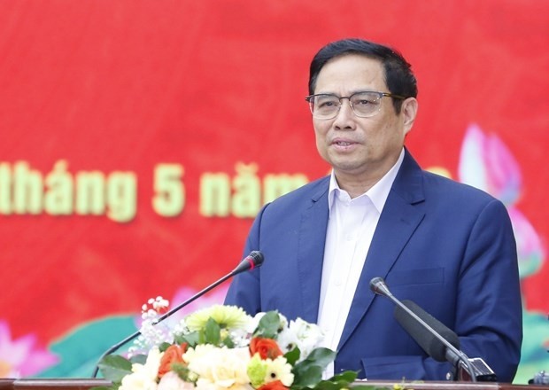 PM Pham Minh Chinh speaks at the meeting with Gia Lai officials on May 22. (Photo: VNA)