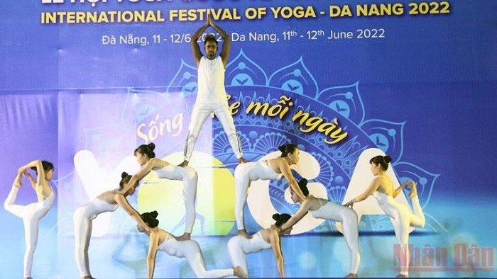 A yoga performance during the opening ceremony.
