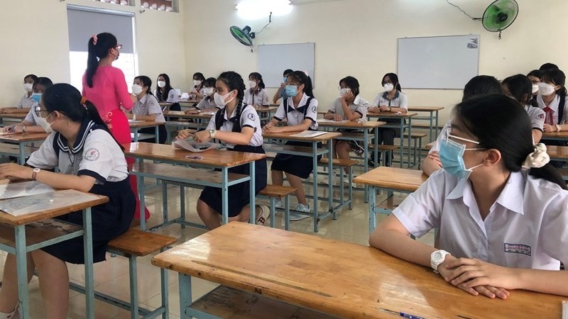 A test room at Bui Thi Xuan High School in District 1, Ho Chi Minh City. (Photo: NDO)
