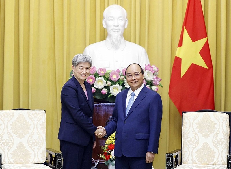 President Nguyen Xuan Phuc receives Australian Minister for Foreign Affairs Penny Wong (Photo: VNA)
