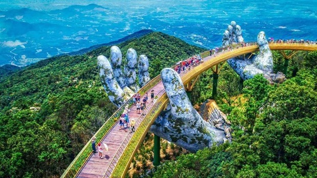 Golden Bridge on Ba Na Hills in the central city of Da Nang is among the most popular destinations of Vietnam. (Photo: VNA)