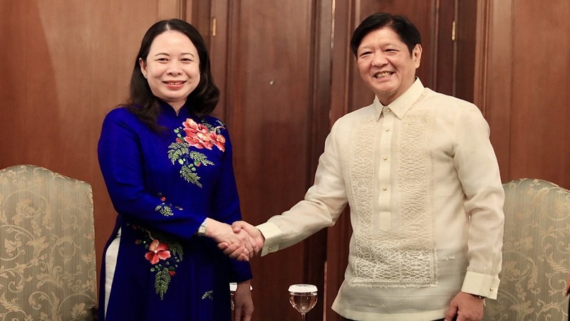 Vietnamese Vice President Vo Thi Anh Xuan and Philippine President Ferdinand Romualdez Marcos Jr. 
