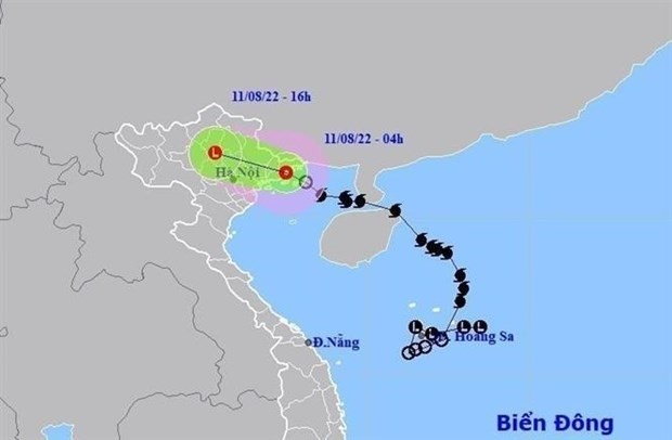 Storm Mulan weakened into a tropical depression after entering the Gulf of Tonkin on August 10 night. (Photo: VNA)