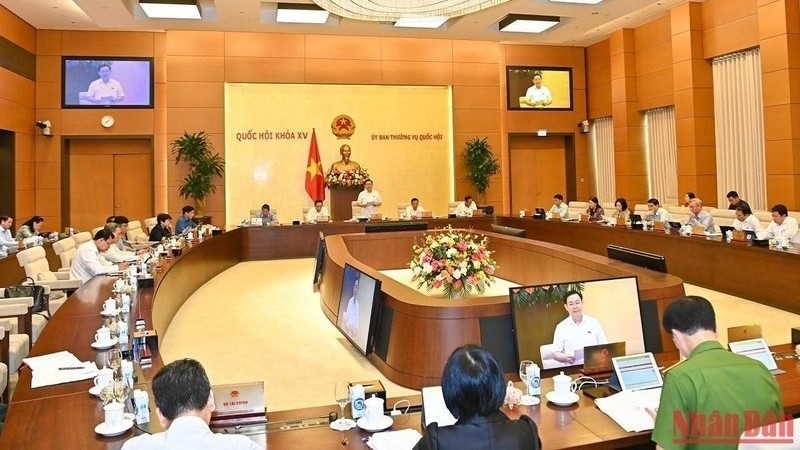 The law-making session of the National Assembly Standing Committee. (Photo: Duy Linh)