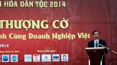 VJA Chairman and Editor-in-Chief of Nhan Dan Newspaper Thuan Huu speaking at the opening