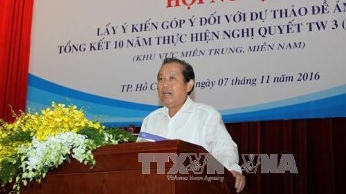 Deputy PM Truong Hoa Binh speaking at the conference (Credit: VNA)