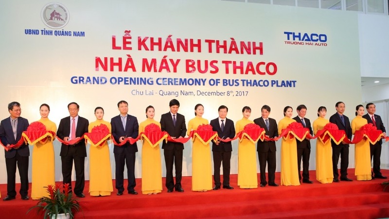 The opening ceremony of the Thaco bus manufacturing plant