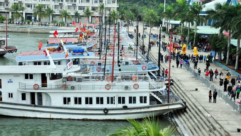Cruise ships in Ha Long Bay (Photo: baoquangninh.com.vn)