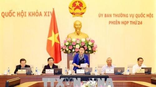 NA Chairwoman Nguyen Thi Kim Ngan speaks at the session. (Photo: VNA)