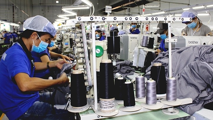 Apparel production for export at a company in the Vietnam - Singapore Industrial Park in Binh Duong province.