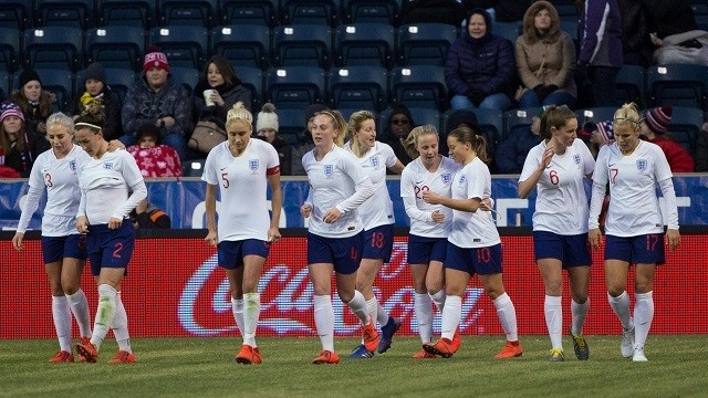 England celebrates a goal against the Brazil during the second half of a She Believes Cup women's soccer match at Talen Energy Stadium, Chester, PA, USA, Feb 27, 2019. (Photo: USA TODAY Sports)