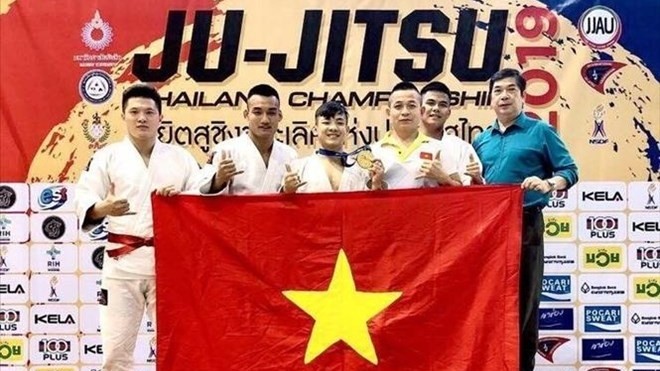 Vietnamese martial artists at the competition (Photo: VNA)