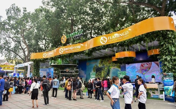 Green pavilions at the recent VITM in Hanoi.