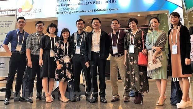 The Vietnamese delegation at the congress (Photo: VNA)