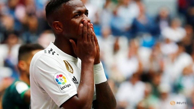 La Liga Santander - Real Madrid v Real Betis - Santiago Bernabeu, Madrid, Spain - May 19, 2019 Real Madrid's Vinicius Junior reacts after a missed chance. (Reuters)