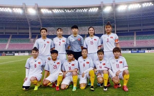 The Vietnam women's squad played a friendly with the Myanmar team at Mandalarthiri Stadium in Mandalay, Myanmar, on March 23, 2019. (Photo: Vietnam Football Federation)