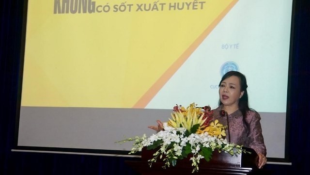 Minister of Health Nguyen Thi Kim Tien chairs the conference. (Photo: VNA)
