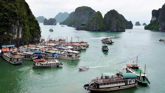 Boats travel in Ha Long Bay (Photo: VNA)
