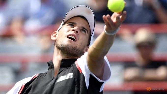 Aug 8, 2019; Montreal, Quebec, Canada; Dominic Thiem of Austria serves against Marin Cilic of Croatia (not pictured) during the Rogers Cup tennis tournament at Stade IGA. (Reuters)