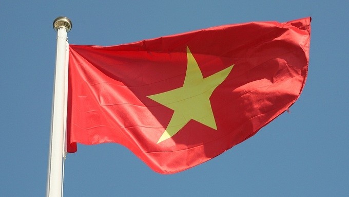 The national flag of Vietnam.