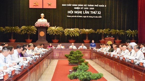 The meeting of the Ho Chi Minh City Party Committee (Photo: SSGP)