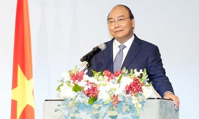PM Nguyen Xuan Phuc speaks at the Vietnam-RoK Business Forum in Seoul on November 28. (Photo: VGP)