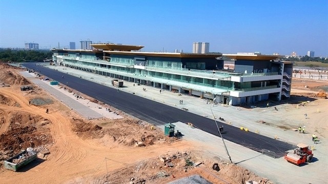 PIT Building is nearly completed for the upcoming Formula 1 VinFast Vietnam Grand Prix in Hanoi. (Photo courtesy of organising board)