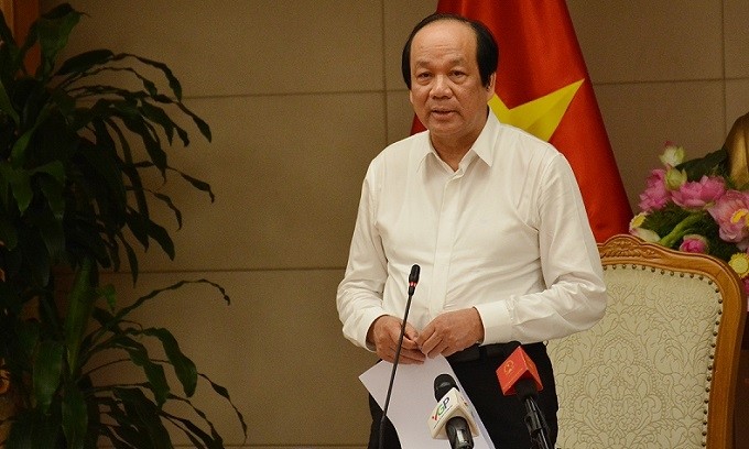 Minister-Chairman of the Government Office Mai Tien Dung speaks at the meeting. (Photo: VGP)
