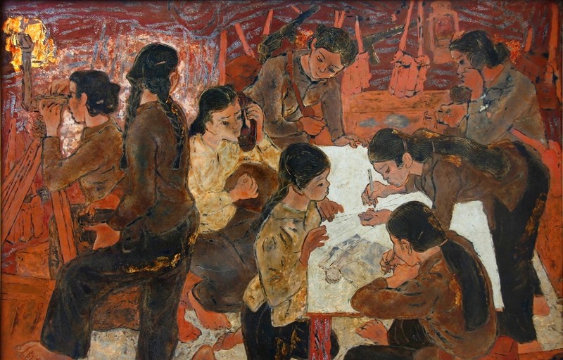 A painting introduced at the online exhibition (Source: vnfam.vn)