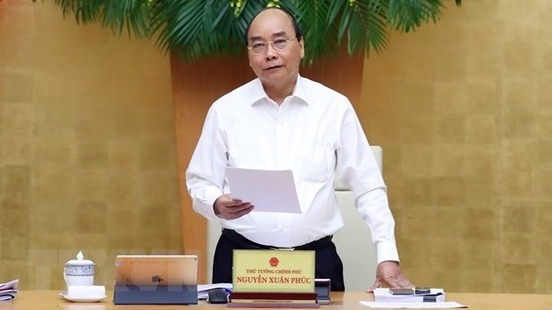 Prime Minister Nguyen Xuan Phuc speaking at the meeting (Photo: VNA)