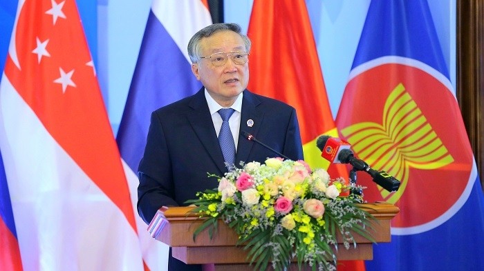 Chief Justice of the Supreme People’s Court of Vietnam Nguyen Hoa Binh delivers the opening speech of the meeting on November 5, 2020. (Photo: VNA)
