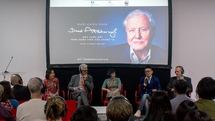 The panel discussion at the premier of the message sent through a documentary by David Attenborough.