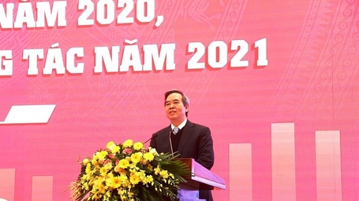 Politburo member Nguyen Van Binh speaks at the conference. (Photo: NDO/Ha Hong Ha)