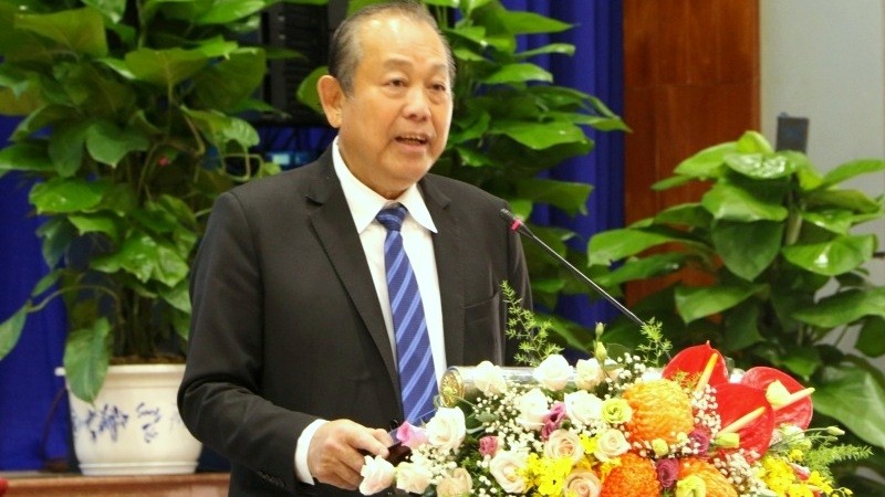 Deputy Prime Minister Truong Hoa Binh speaks at the conference. (Photo: NDO/Thanh Phong)